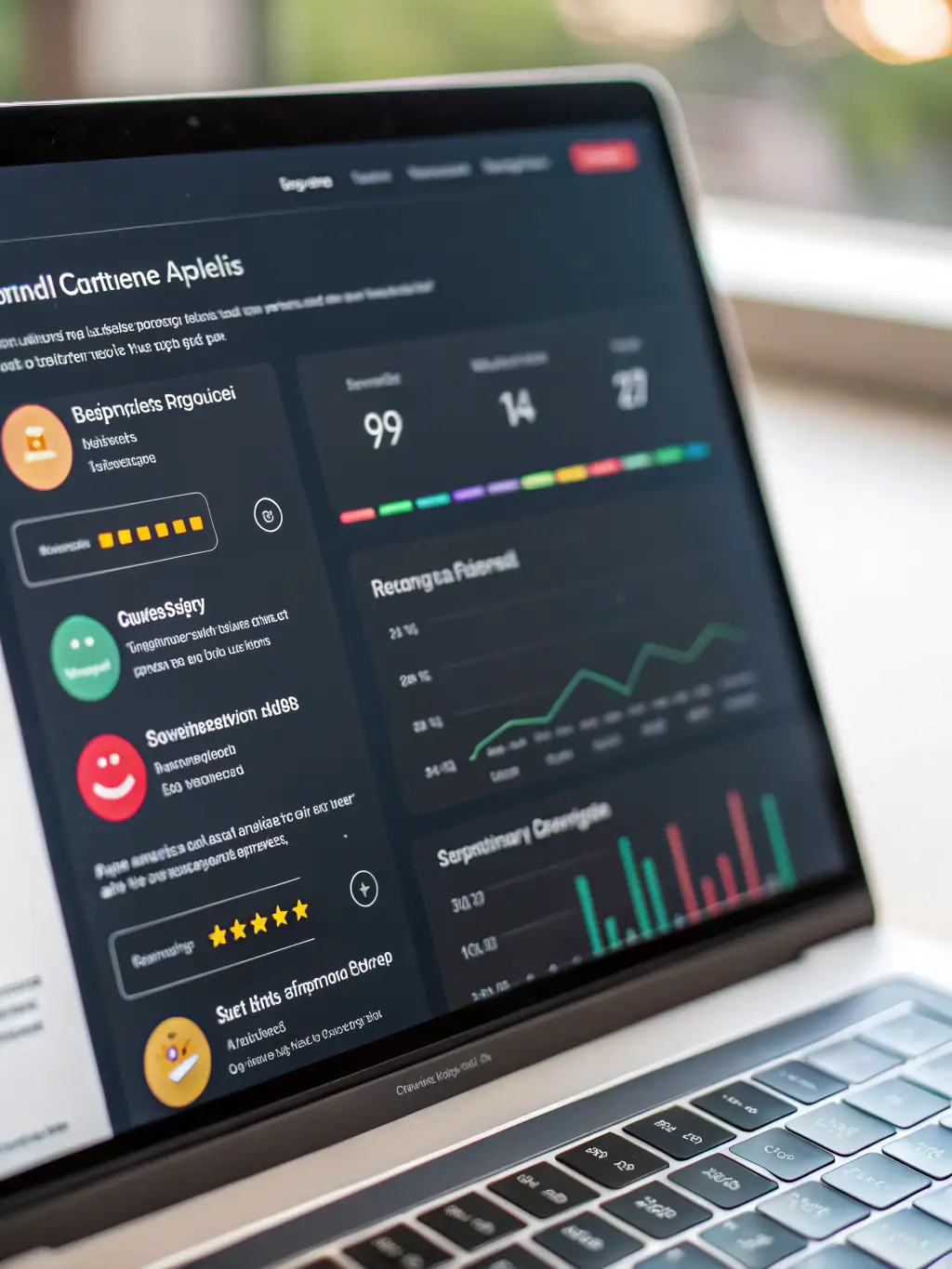 An AI interface displaying emotional data points and user feedback, with visual cues indicating sentiment analysis and personalized responses, used to represent Disruptherlabz's Emotionally Intelligent AI Solutions service.